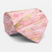 Stylish Pink Gold Abstract Marble Liquid Paint ネクタイ (ロール)