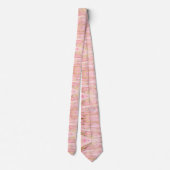 Stylish Pink Gold Abstract Marble Liquid Paint ネクタイ (裏面)