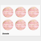 Stylish Pink Gold Abstract Marble Liquid Paint ラウンドシール (シート)