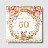 Stylish Pink Heels 50th Birthday Guest Book ゲストブック (正面)