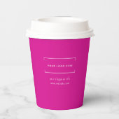 Stylish Pink Minimalist Business Logo Branded 紙コップ (裏面)