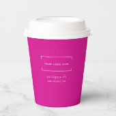 Stylish Pink Minimalist Business Logo Branded 紙コップ (正面)