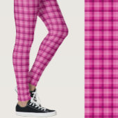 Stylish pink plaid geometric patterned レギンス