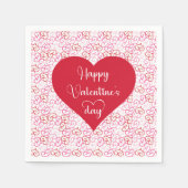Stylish Pink Red Hearts Valentine Napkins スタンダードカクテルナプキン (正面)