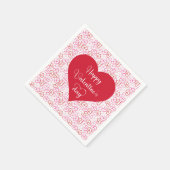 Stylish Pink Red Hearts Valentine Napkins スタンダードカクテルナプキン (角)