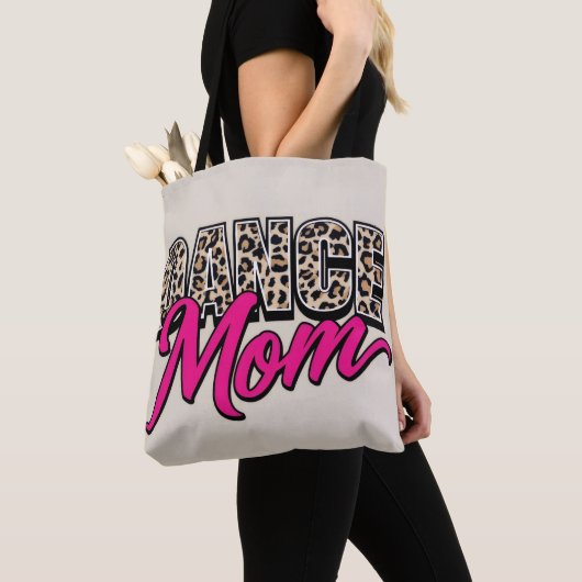 Stylish Pink Script Animal Print Carryall tote bag トートバッグ (クローズアップ)