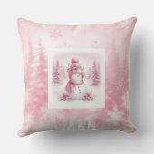 Stylish Pinkmas Cozy Winter Forest Kids Room Gift クッション (裏面)