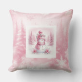 Stylish Pinkmas Cozy Winter Forest Kids Room Gift クッション (正面)