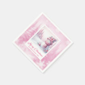 Stylish Pinkmas Kids Christmas Scene Winter Forest スタンダードカクテルナプキン (角)
