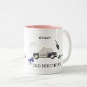 Stylish Police Kids Birthday ツートーンマグカップ (正面右)