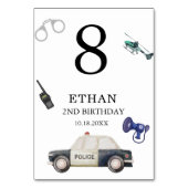 Stylish Police Kids Birthday テーブルナンバー (裏面)