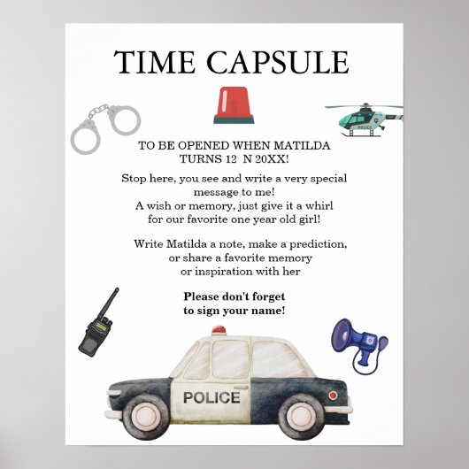 Stylish Police Kids Birthday  ポスター (正面)