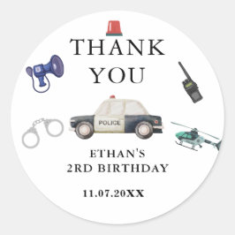 Stylish Police Kids Birthday ラウンドシール