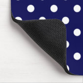  Stylish Polka Dots On Dark Blue Mouse Pad マウスパッド (コーナー)