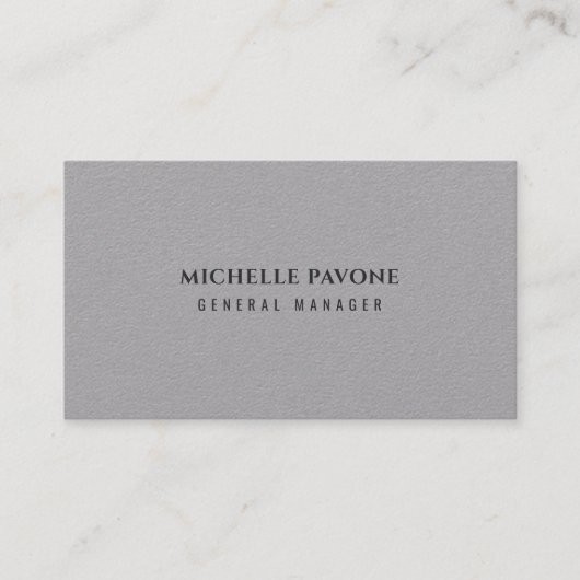 Stylish Premium Grey Simple Plain Professional 名刺 (正面)
