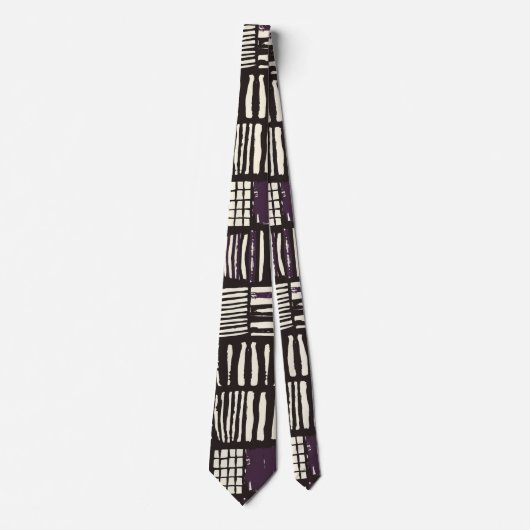 Stylish Purple and Black Boho Pattern ネクタイ (正面)