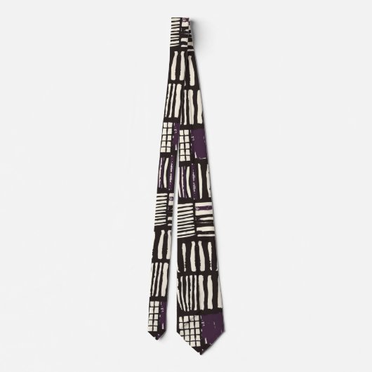Stylish Purple and Black Boho Pattern ネクタイ (裏面)