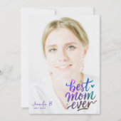 Stylish Purple Best Mothers Day Photo Brush Script カード (正面)