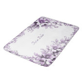 Stylish Purple Flowers Bath Mat バスマット (アングル)
