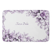 Stylish Purple Flowers Bath Mat バスマット (正面)