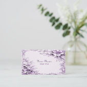Stylish Purple Flowers Business Card 名刺 (スタンド正面)