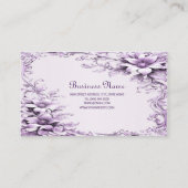 Stylish Purple Flowers Business Card 名刺 (裏面)