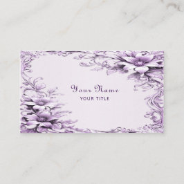 Stylish Purple Flowers Business Card 名刺