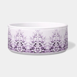 Stylish Purple Flowers Ceramic Pet Bowl ボウル