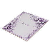 Stylish Purple Flowers Ceramic Tile タイル (側面)