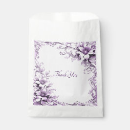Stylish Purple Flowers Favor Bag フェイバーバッグ
