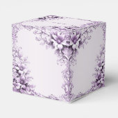 Stylish Purple Flowers Favor Box フェイバーボックス (裏面サイド)
