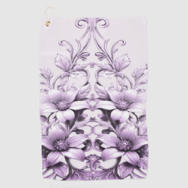 Stylish Purple Flowers Golf Towel ゴルフタオル