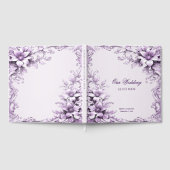 Stylish Purple Flowers Guest Book ゲストブック (全面)