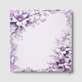 Stylish Purple Flowers Guest Book ゲストブック (裏面)