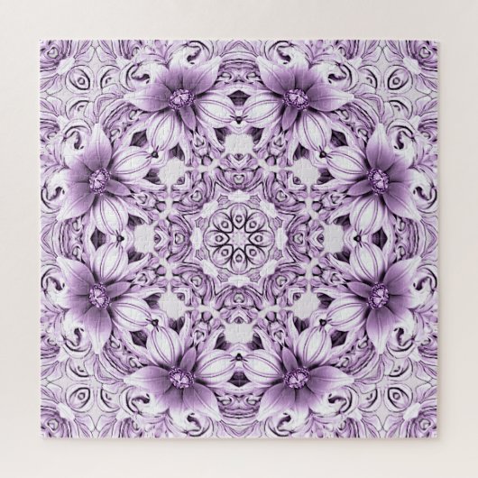 Stylish Purple Flowers Jigsaw Puzzle ジグソーパズル (縦)