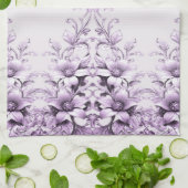 Stylish Purple Flowers Kitchen Towel キッチンタオル (折り畳み)