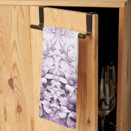Stylish Purple Flowers Kitchen Towel キッチンタオル