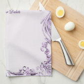 Stylish Purple Flowers Kitchen Towel キッチンタオル (四つ折り)