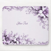 Stylish Purple Flowers Mousepad マウスパッド (正面)
