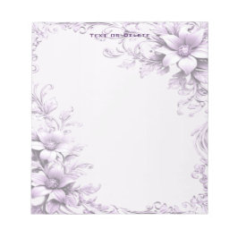 Stylish Purple Flowers Notepad ノートパッド