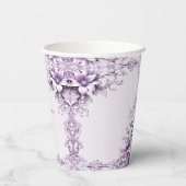 Stylish Purple Flowers Paper cup 紙コップ (裏面)