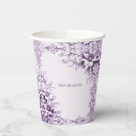 Stylish Purple Flowers Paper cup 紙コップ