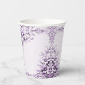 Stylish Purple Flowers Paper cup 紙コップ (正面)