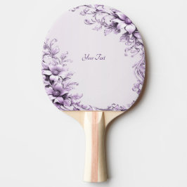 Stylish Purple Flowers Ping Pong Paddle 卓球ラケット