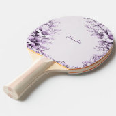 Stylish Purple Flowers Ping Pong Paddle 卓球ラケット (正面アングル)