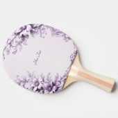 Stylish Purple Flowers Ping Pong Paddle 卓球ラケット (横)