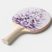 Stylish Purple Flowers Ping Pong Paddle 卓球ラケット (正面アングル)