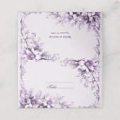 Stylish Purple Flowers Place Card プレイスカード (外部開封)