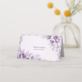 Stylish Purple Flowers Place Card プレイスカード (裏面)
