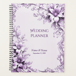 Stylish Purple Flowers Planner プランナー手帳